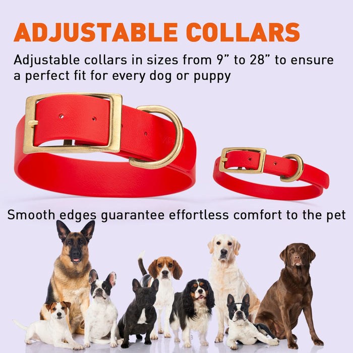 Viper Biothane Waterproof Dog Collar - Brass Hardware - Wide - Size XXL (24" - 28")