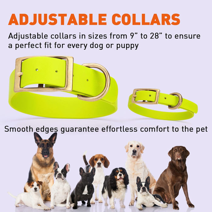 Viper Biothane Waterproof Dog Collar - Brass Hardware - Size L (18" - 22")