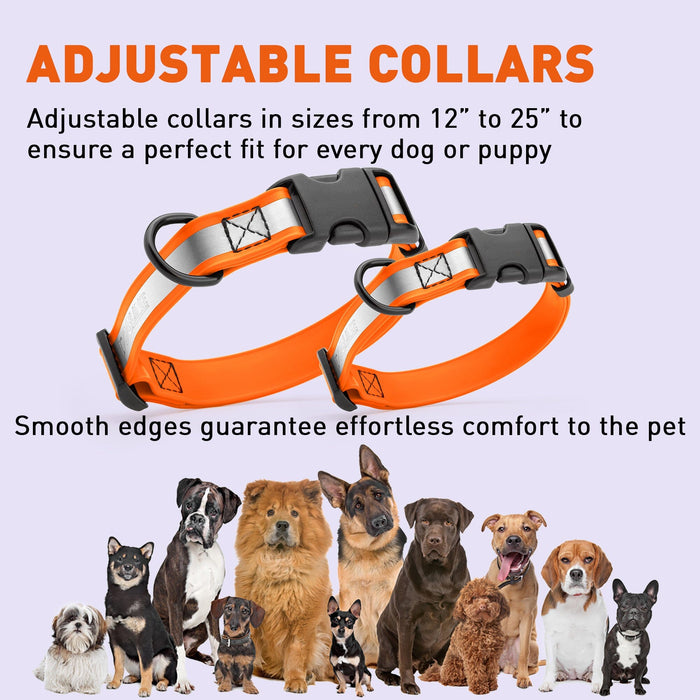 Dogline Biothane Reflective Dog Collar with Quick Release Buckle