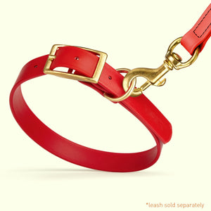 Viper Biothane Waterproof Dog Collar - Brass Hardware - 1.5in Wide - Size XL (20" - 24")