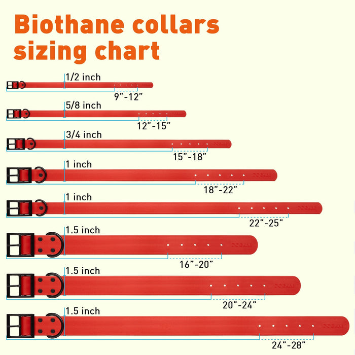 Biothane Waterproof Collar - Large (18 to 22 inches)