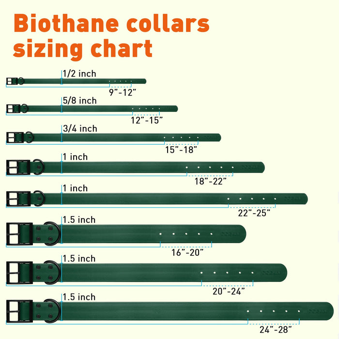 Biothane Waterproof Dog Collar - Medium (15 to 18 inches)