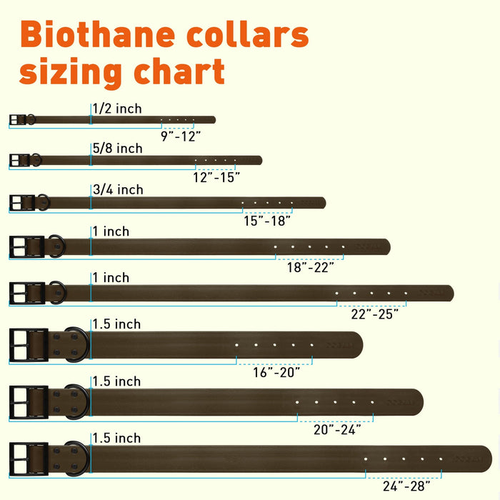 Biothane Waterproof Collar - X-Large (22 to 25 inches)