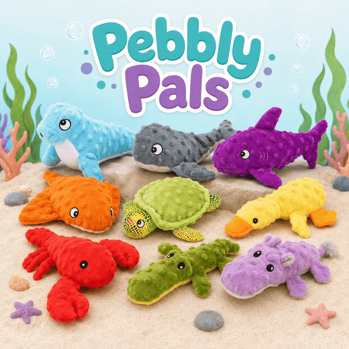 Pebbly Pal Plush Dog Toy with Squeaker