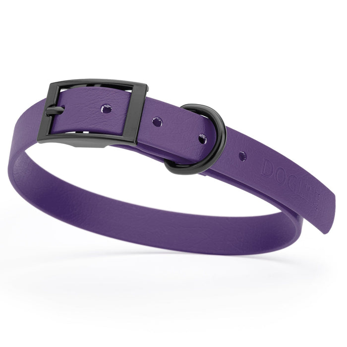 Violet Purple Biothane dog collar with black buckle and D-ring, 3/4 inch wide, adjustable