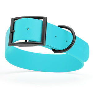 Biothane dog collar for large dogs, 1.5 inches wide, adjustable, Sky Blue