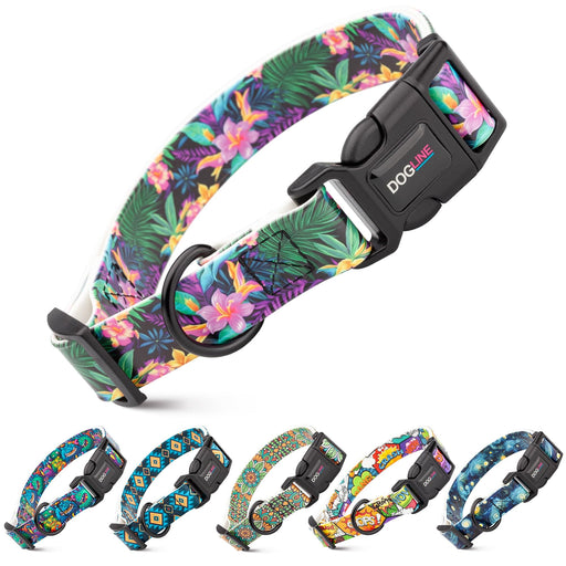 Dogline 1" Biothane Full Color Design Printed Dog Collar with Quick Release Buckle
