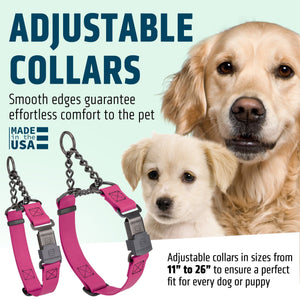 Dogline Biothane Martingale Dog Collar with Herm Sprenger Stainless Steel ClicLock Buckle