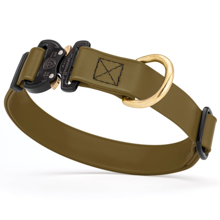 Coyote Brown Biothane dog collar with Cobra buckle and D-ring, waterproof, adjustable