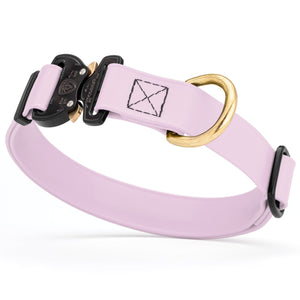 Pastel Purple Biothane dog collar with Cobra buckle and D-ring, waterproof, adjustable