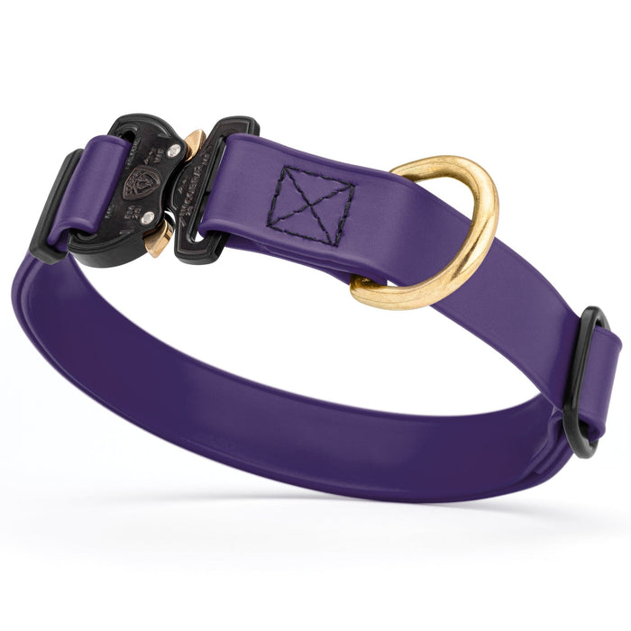 Violet Purple Biothane dog collar with Cobra buckle and D-ring, waterproof, adjustable
