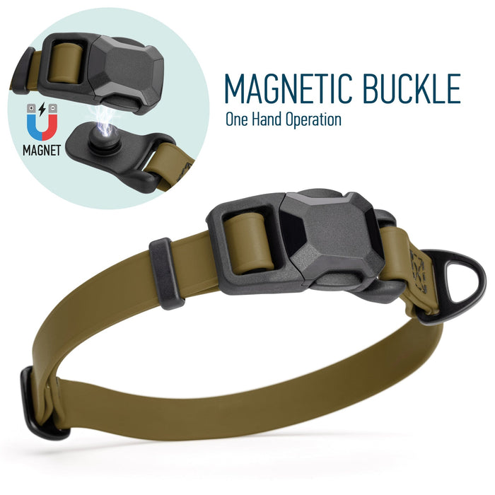 Biothane Waterproof Dog Collar with Magnetic Quick Release Buckle