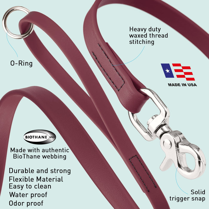 Long Line BioThane Dog Lead with Nickel Scissor Snap