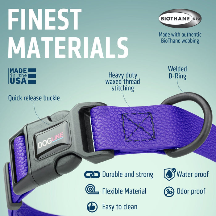 Pebble Emboss Biothane Dog Collar with Quick Release Buckle