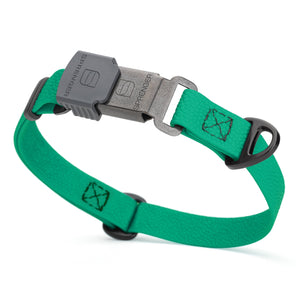 Teal Pebble Emboss Biothane dog collar with Herm Sprenger ClicLock black buckle, 3/4 inch wide