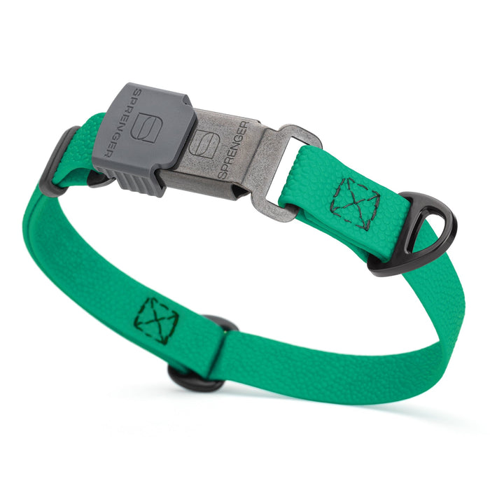 Teal Pebble Emboss Biothane dog collar with Herm Sprenger ClicLock black buckle, 3/4 inch wide