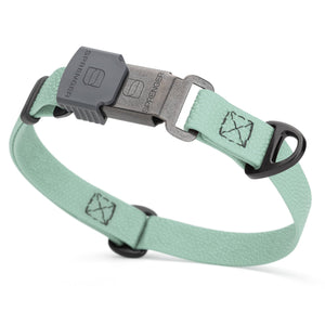 Sage Green Pebble Emboss Biothane dog collar with Herm Sprenger ClicLock black buckle, 3/4 inch wide