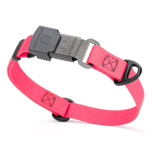 Hot Pink Pebble Emboss Biothane dog collar with Herm Sprenger ClicLock black buckle, 3/4 inch wide