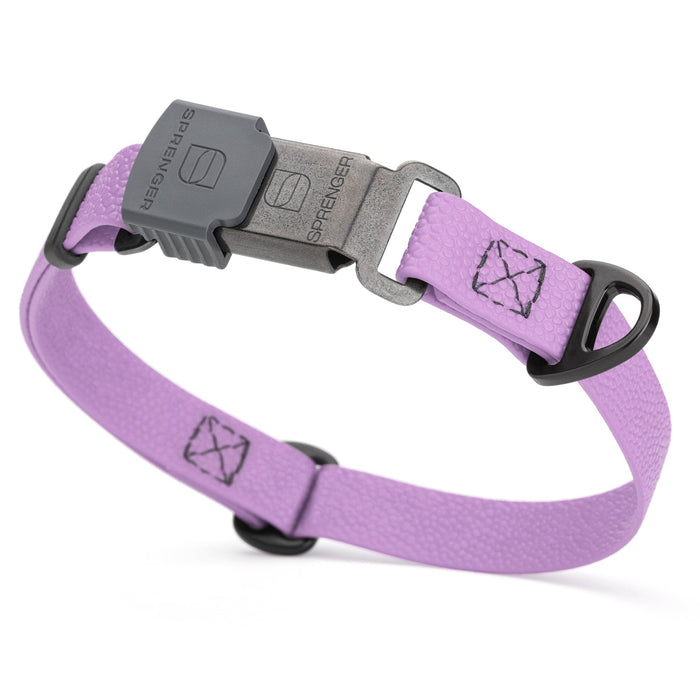 Amethyst Purple Pebble Emboss Biothane dog collar with Herm Sprenger ClicLock black buckle, 3/4 inch wide
