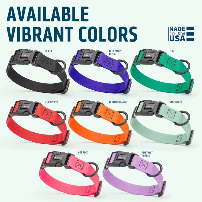 Pebble Biothane dog collars are available in 8 colors