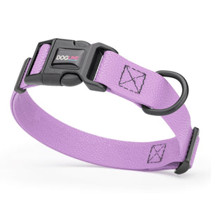 1 inch dog collar with quick release buckle and D-ring, made from Pebble Grip Biothane, Amethyst Purple