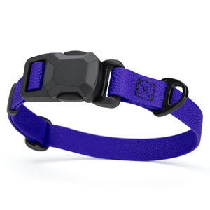 Blueberry Biothane dog collar with pebble textured coating and magnetic buckle, 3/4 inch wide, adjustable length