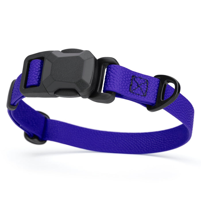 Blueberry Biothane dog collar with pebble textured coating and magnetic buckle, 3/4 inch wide, adjustable length