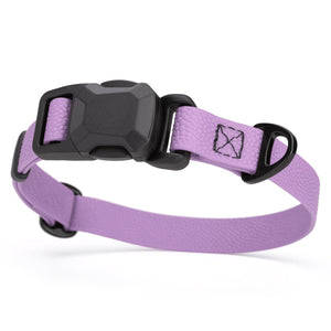 Amethyst Purple Biothane dog collar with pebble textured coating and magnetic buckle, 3/4 inch wide, adjustable length