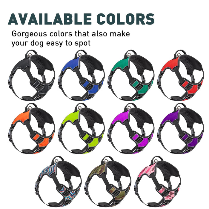 No pull harnesses for dogs are available in 11 colors