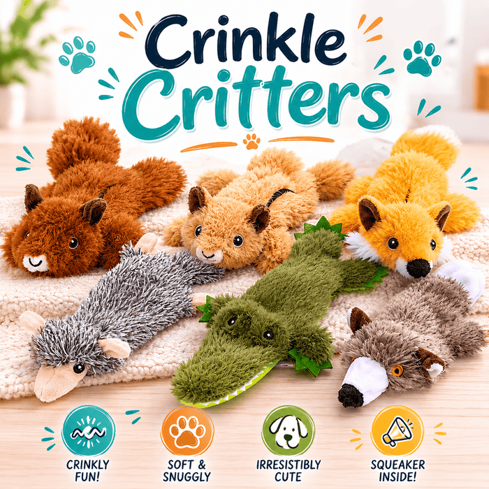Crinkle Critters Stuffing-Free Dog Toy with Squeaker