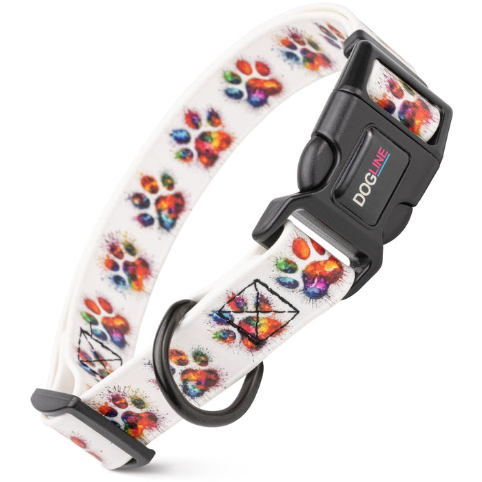 Dogline 1" Biothane Full Color Design Printed Dog Collar with Quick Release Buckle
