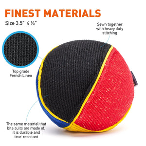 FDT Multi-Color French Linen Ball Tug Toy - with Squeaker OR with Handle
