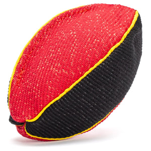 FDT Multi-Color French Linen Football Tug Toy - with Squeaker OR with Handle
