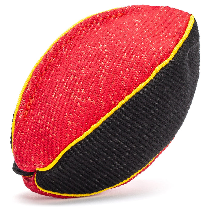 FDT Multi-Color French Linen Football Tug Toy - with Squeaker OR with Handle