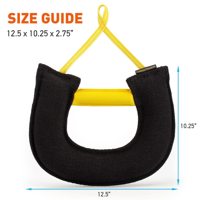 FDT French Linen Half-Moon Bite Tug Toy with Two Handles