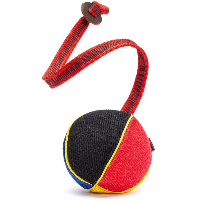 FDT Multi-Color French Linen Ball Tug Toy - with Squeaker OR with Handle