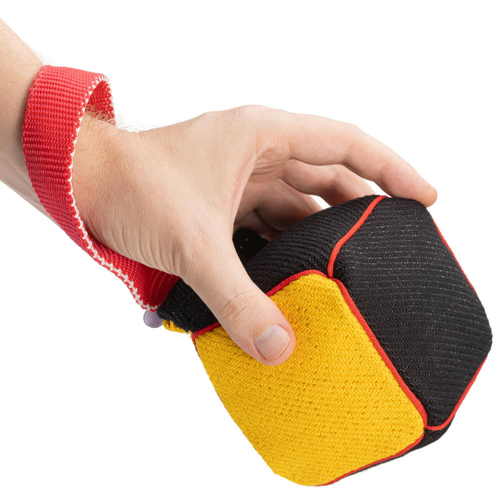 FDT Multi-Color French Linen Cube Tug Toy - with Squeaker OR with Handle