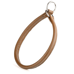 Brown leather choke collar for dogs