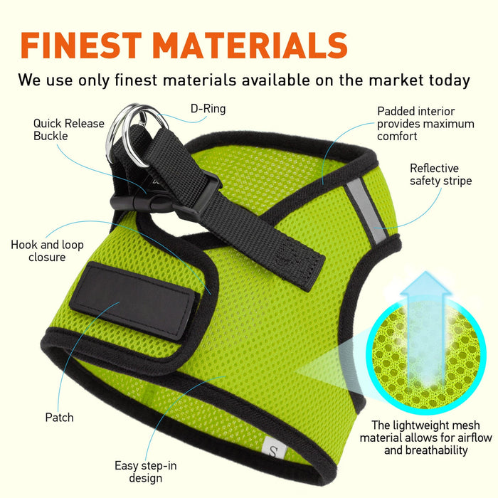 Boston Mesh Harness + Built-in Hook & Loop Fastener