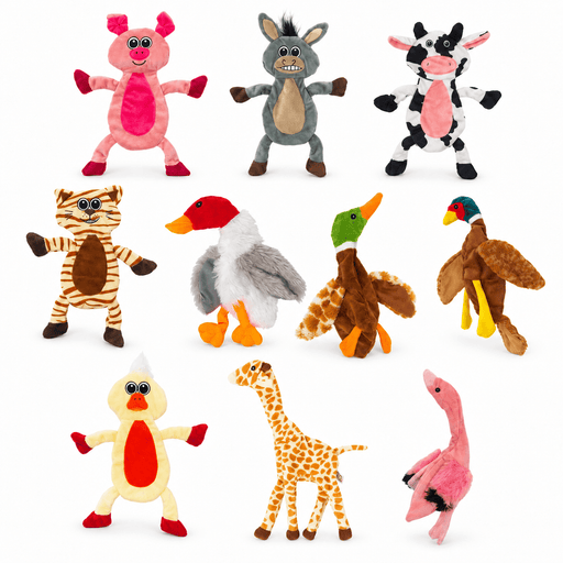 12" Crinkle Flat Dog Toy Collection