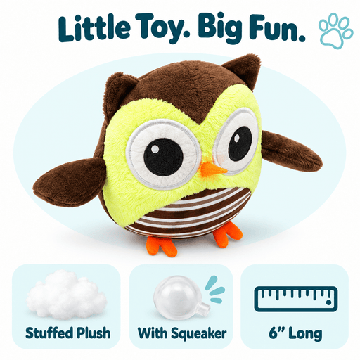 6" Owl Mini Dog Toy