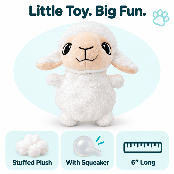 6" Sheep Mini Dog Toy
