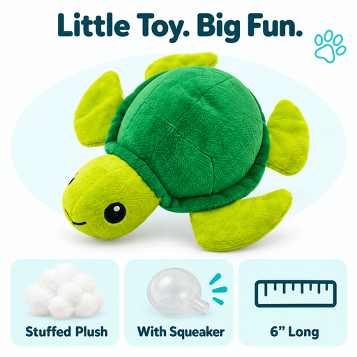 Juguete pequeño para perros de tortuga de 6"