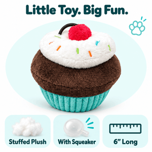 6" Cupcake Turquoise Dog Toy