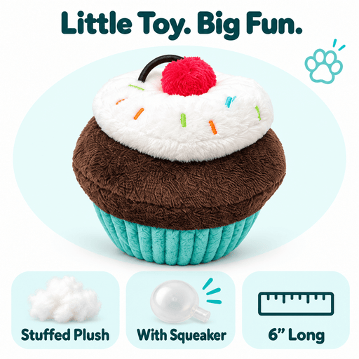 Juguete para Perro de 6" con Forma de Cupcake Turquesa
