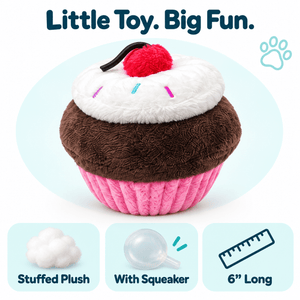 6" Cupcake Pink Dog Toy
