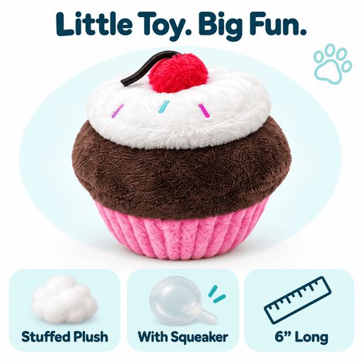 Juguete Rosa para Perros de 6" con Forma de Cupcake