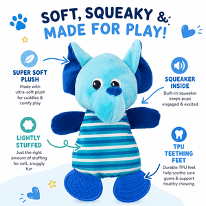 10" Elephant Soft Dog Toy