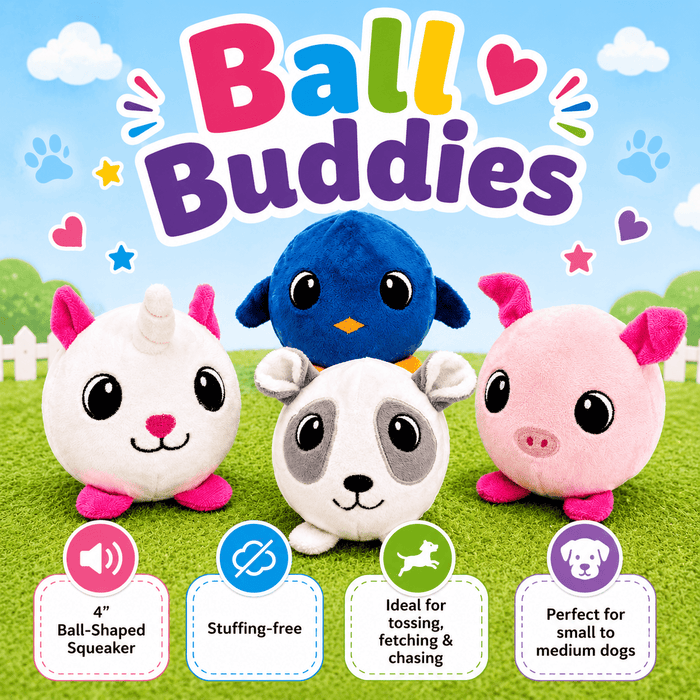 4" Ball Buddy Dog Toy with Ball-Shaped Squeaker