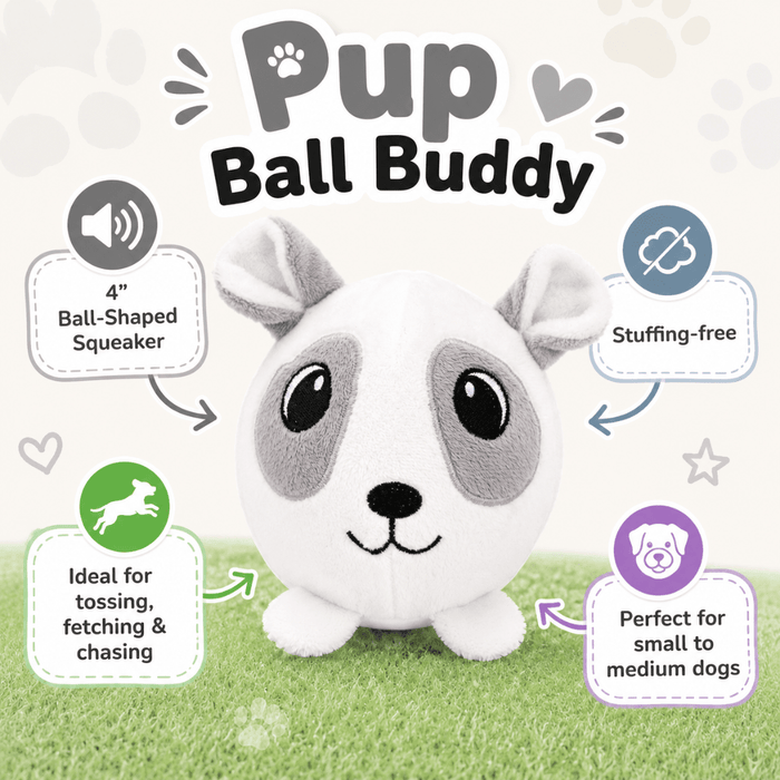 4" Ball Buddy Dog Toy with Ball-Shaped Squeaker